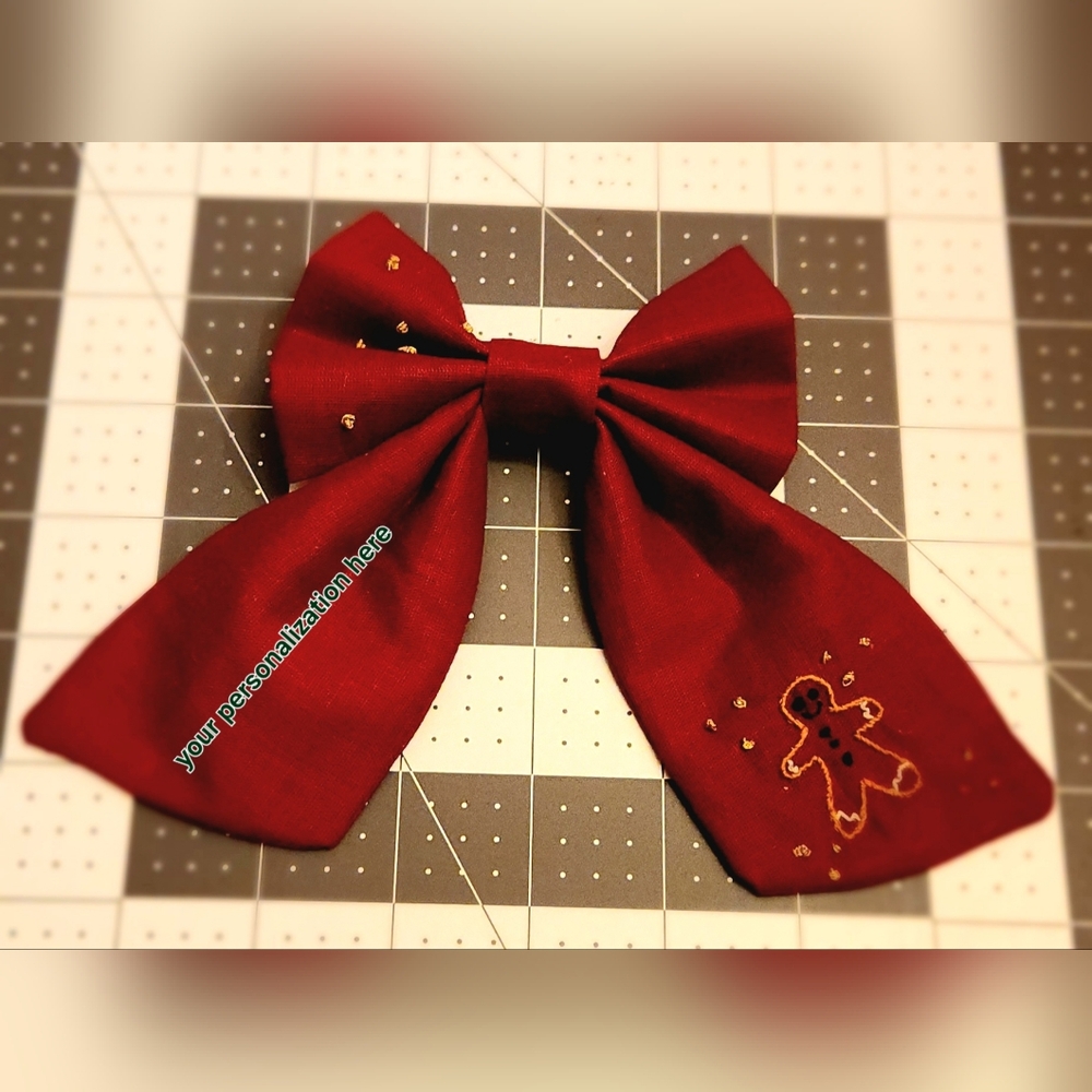 Handmade Custom Embroidered Bows - Picture 3 of 6
